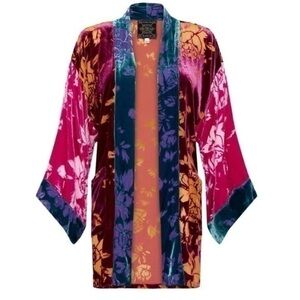 JOHNNY DANCING QUEEN VELVET BURNOUT KIMONO JACKET NWT